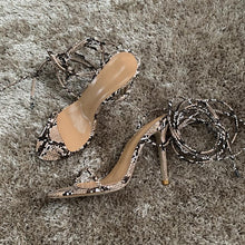 Load image into Gallery viewer, Black Leather Gladiator Shoes Woman Summer Party High Heels Sandal Women Pump Shoe Ankle Strap High Heel Pumps 11cm La RoSa