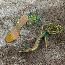 Load image into Gallery viewer, Black Leather Gladiator Shoes Woman Summer Party High Heels Sandal Women Pump Shoe Ankle Strap High Heel Pumps 11cm La RoSa