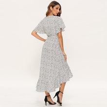 Load image into Gallery viewer, La RoSa 2020Summer Maxi Dress Women Floral Print Boho Long Chiffon Dress Ruffles Wrap Casual V-Neck Split Sexy Party Dress Robe Femme