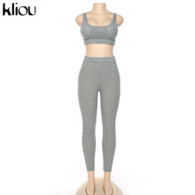 Load image into Gallery viewer, La RoSa women fitness tracksuit 2 pieces set slim crop top + padded sporting leggings active wear outfits skinny