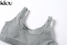 Load image into Gallery viewer, La RoSa women fitness tracksuit 2 pieces set slim crop top + padded sporting leggings active wear outfits skinny