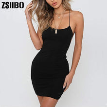 Load image into Gallery viewer, La RoSa Women Sexy Bodycon Party Dresses Backless Clubwear Mini Dress low neck 2020
